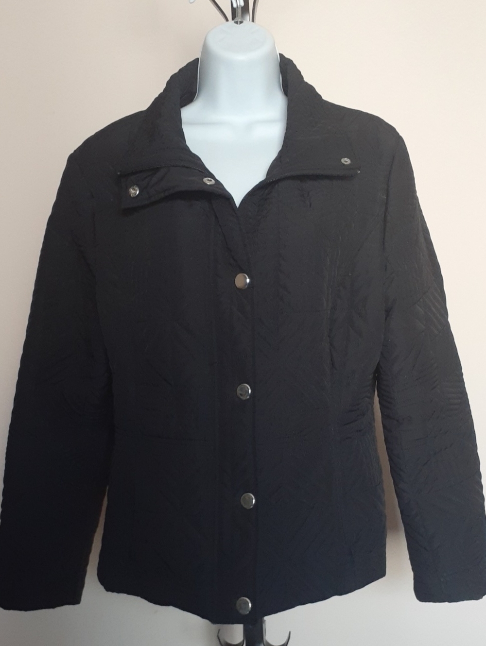 Weatherproof Women's Black Quilted Snap-Front Puffer Jacket